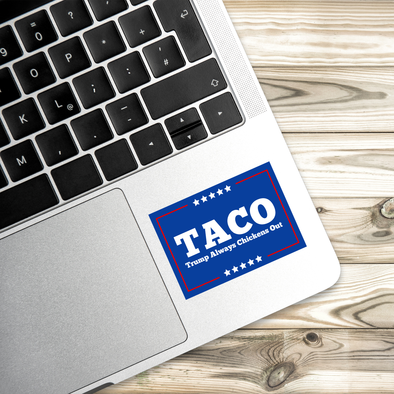 TACO - Trump Always Chickens Out or Let's Go Taco Sticker | MAGA Parody Sticker | 3" x 2" | Funny Anti-Trump Vinyl Decal | Political Protest Sticker