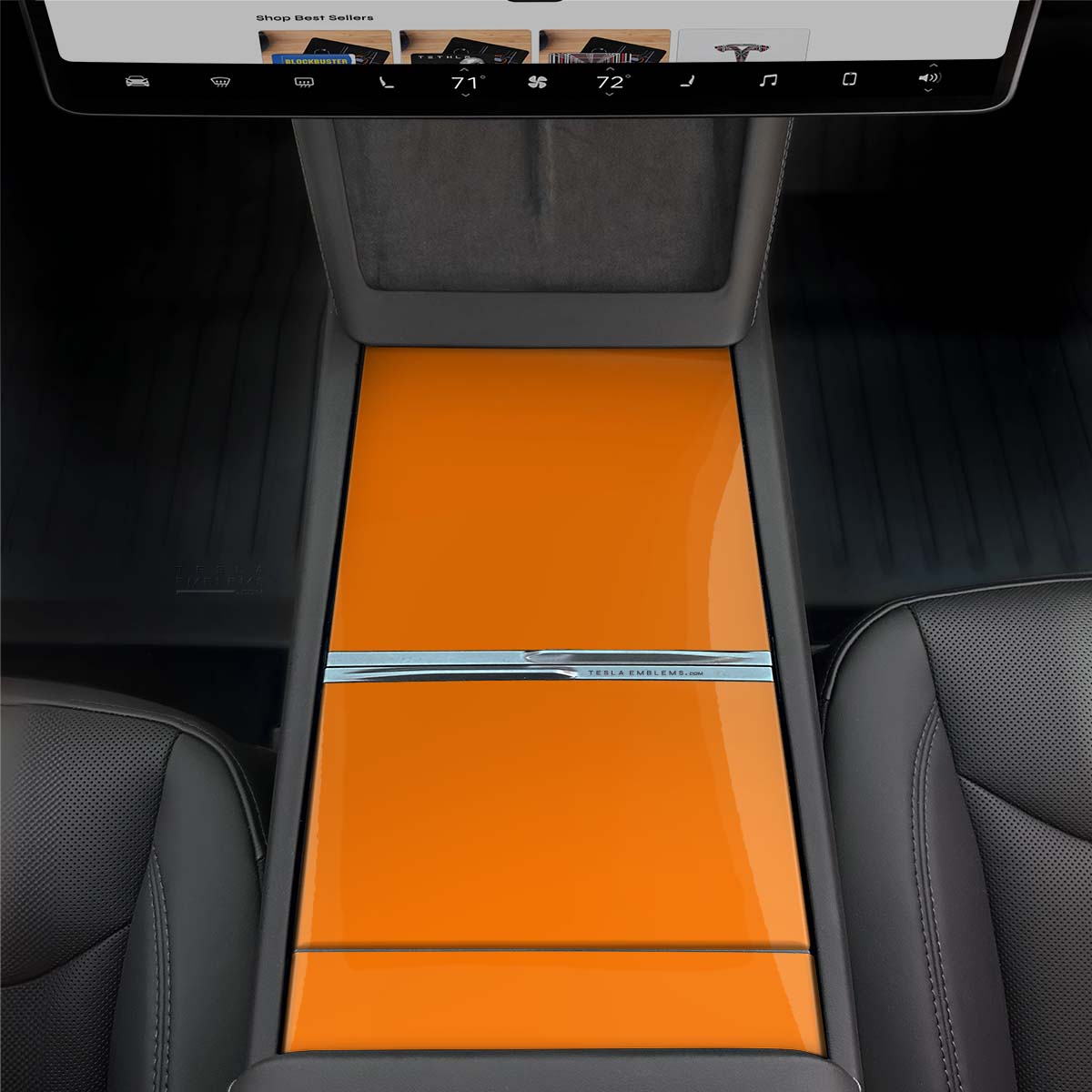 3M Gloss Deep Orange | Tesla Center Console Wrap Kit | Model 3 '24-26 Refresh