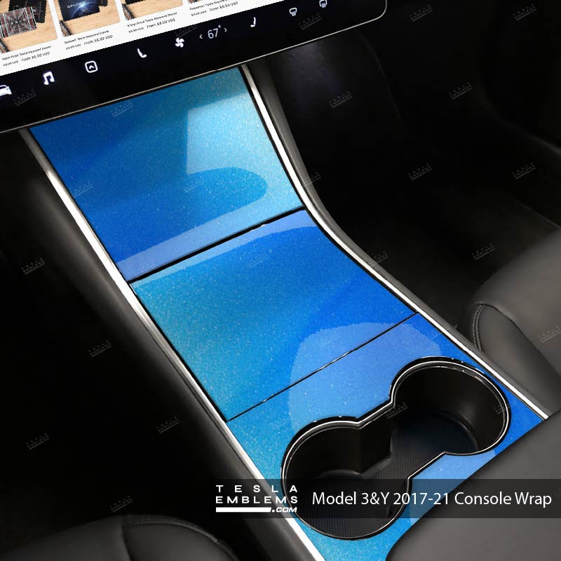 3M Gloss Fire Blue | Tesla Center Console Wrap Kit | Model 3 ’17-20