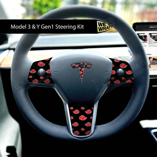 Naruto Akatsuki Tesla Steering Wheel Emblem Decal | Model Y