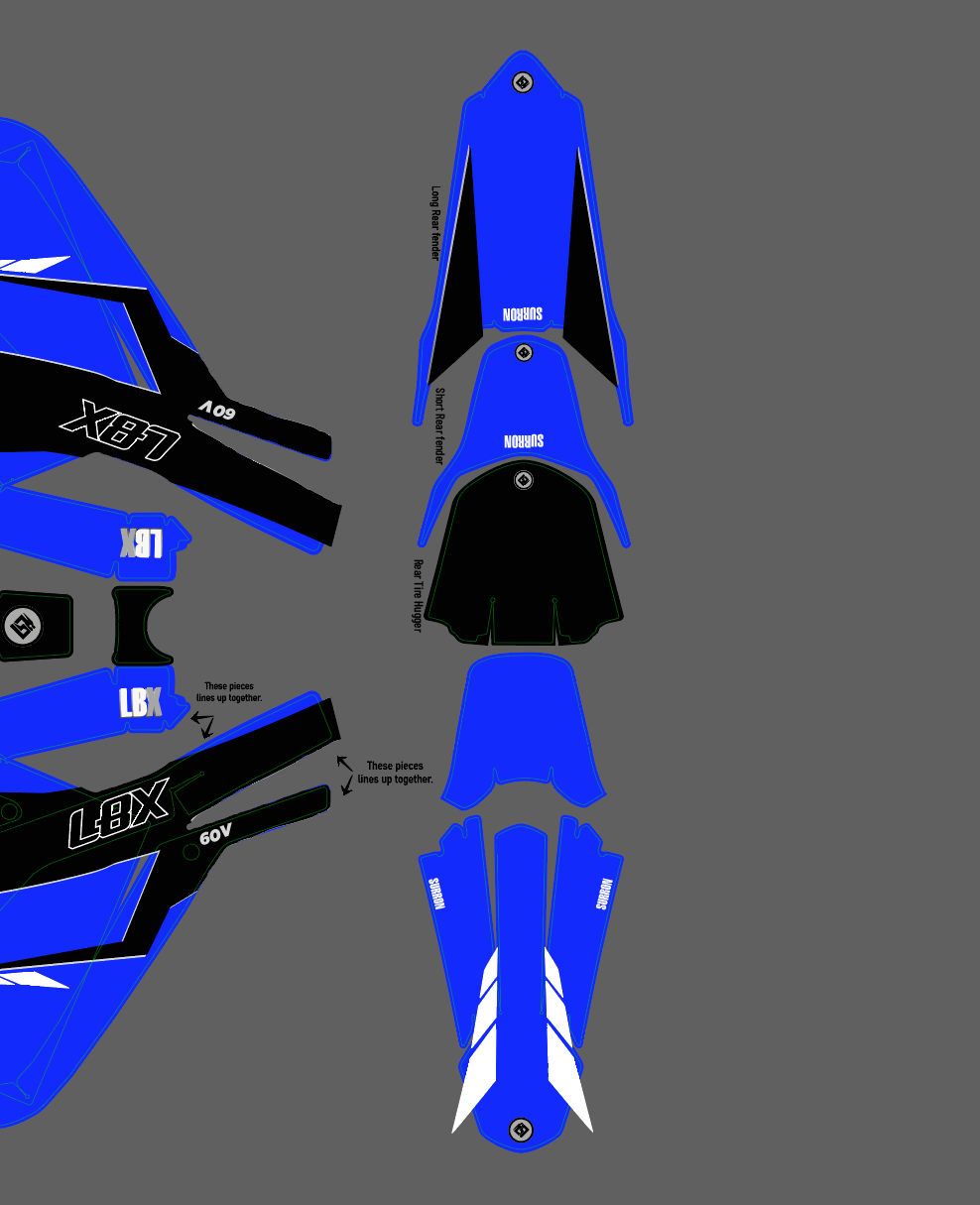 Yamaha New age Blue for Sur Ron, Segway / Decal set