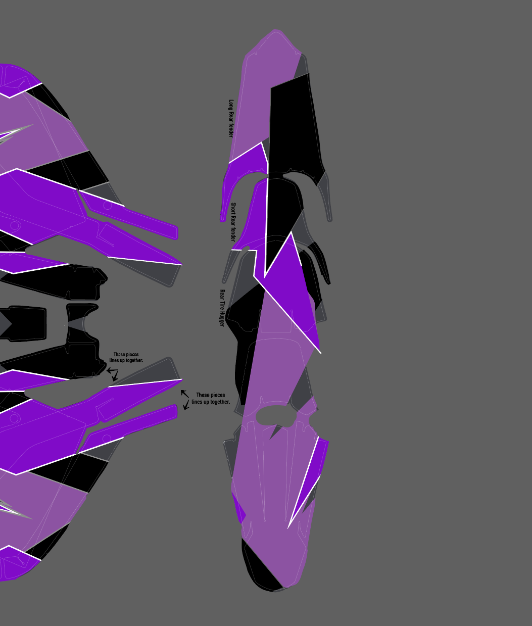 Geometric Camo Purple / Light Purple Pink-ish / Black for Sur Ron, Segway / Decal set