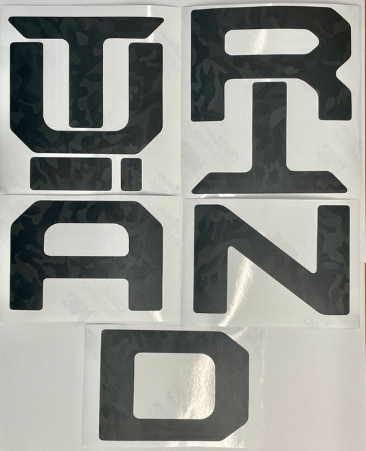 Black Shadow Camo Vinyl Decals Letter Inserts for 2022-2025 Tundra Tailgate