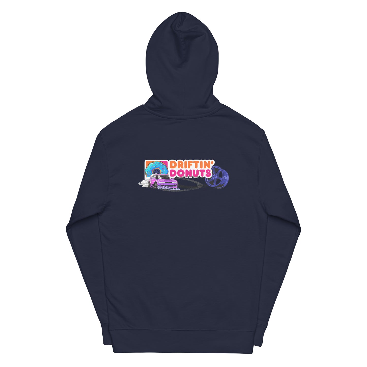 Driftin, Donuts Dunkin style Mid-weight Hoodie | TE37 | Nissan s13, drifting