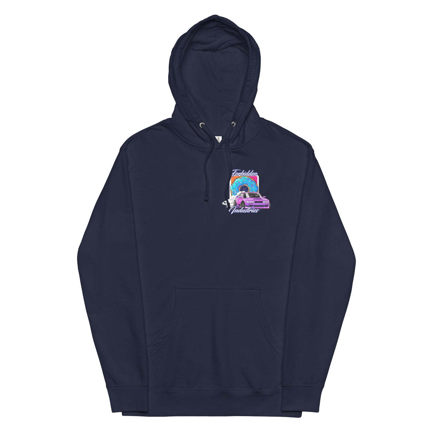 Driftin, Donuts Dunkin style Mid-weight Hoodie | TE37 | Nissan s13, drifting