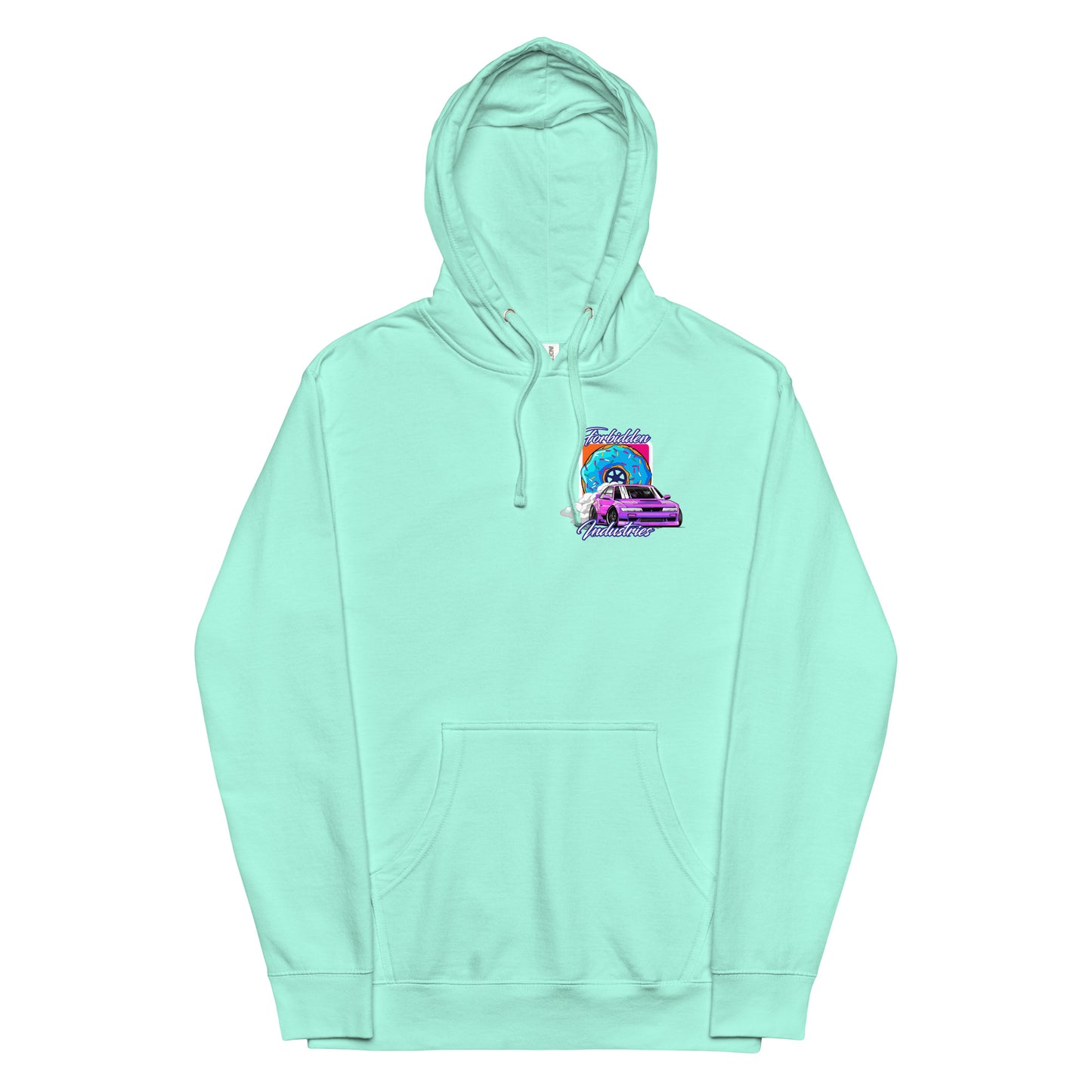 Driftin, Donuts Dunkin style Mid-weight Hoodie | TE37 | Nissan s13, drifting