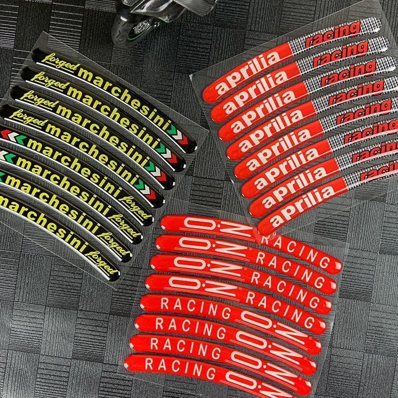 3D Epoxy Motorcycle Wheel Rim Racing Stickers