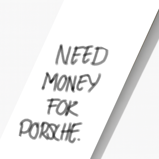 Need Money For Porsche Skateboard Wall Art | By Dessy Made It | For Porsche & Automotive Spaces