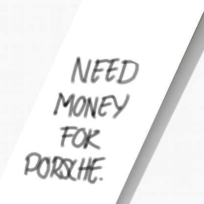 Need Money For Porsche Skateboard Wall Art | By Dessy Made It | For Porsche & Automotive Spaces