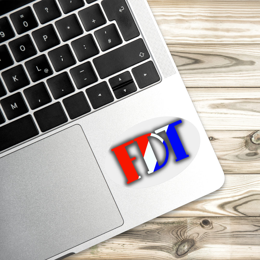 FDT Sticker American Flag Version | 3" x 2" | Anti-Trump Sticker | American Flag Theme | Political Vinyl Decal | Water-Resistant | Activism Sticker