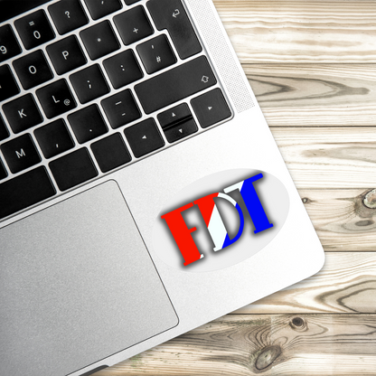 FDT Sticker American Flag Version | 3" x 2" | Anti-Trump Sticker | American Flag Theme | Political Vinyl Decal | Water-Resistant | Activism Sticker