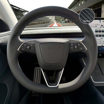3M Carbon Fiber Tesla Steering Wheel Trim Decal Kit (3pcs) | M3 Feb 2024-'25 "Highland"