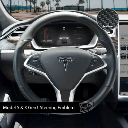 3M Carbon Fiber Tesla Steering Wheel Trim Decal Kit (4pcs) | MX 2015-'20