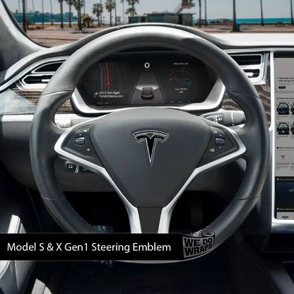 3M Gloss Black Tesla Steering Wheel Decals (4pcs) | MX 2015-'20