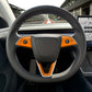 3M Gloss Deep Orange Tesla Steering Wheel Trim Decal Kit (3pcs) | M3 Feb 2024-'25 "Highland"