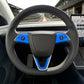 3M Gloss Fire Blue Tesla Steering Wheel Trim Decal Kit (3pcs) | M3 Feb 2024-'25 "Highland"