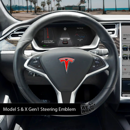 3M Gloss Hot Rod Red Tesla Steering Wheel Trim Decal Kit (4pcs) | MX 2015-'20
