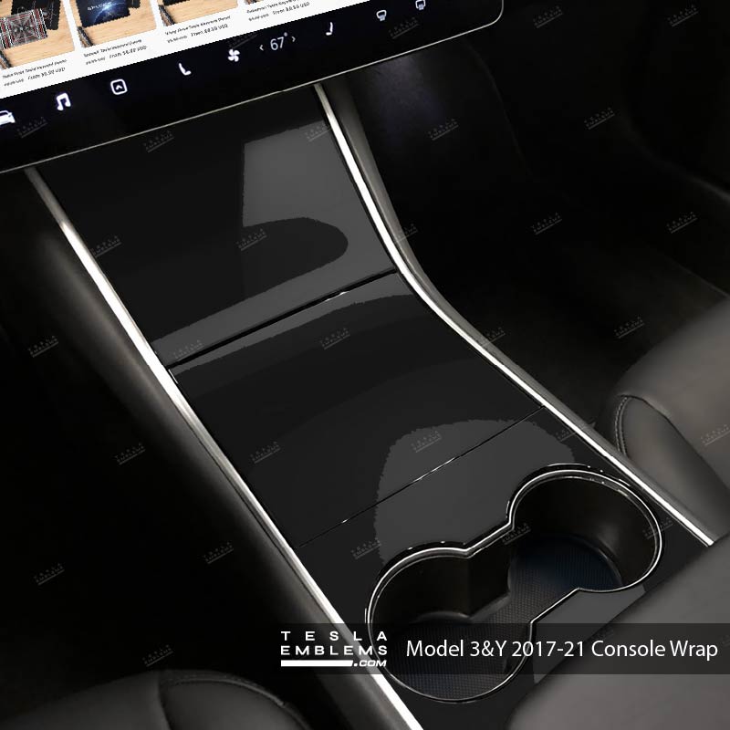 3M Gloss Black | Tesla Center Console Wrap Kit | Model 3 ’17-20
