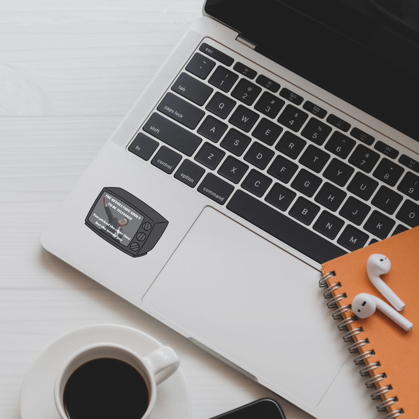 The Revolution About to Be Televised - Elon Musk Salute | 3" x 2.5" | Political Sticker | Vinyl Sticker | Water Resistant | Anti Trump | Meme Sticker | Kendrick