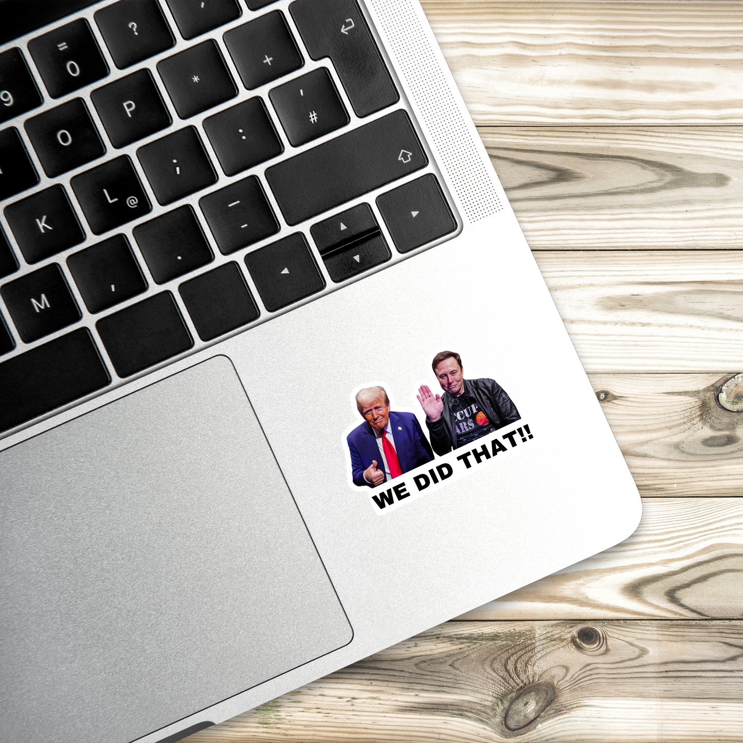 We Did That Trump and Elon Sticker | 2" x 1.5"| Political Sticker | Vinyl Sticker | Water Resistant | Anti Trump | Meme Sticker