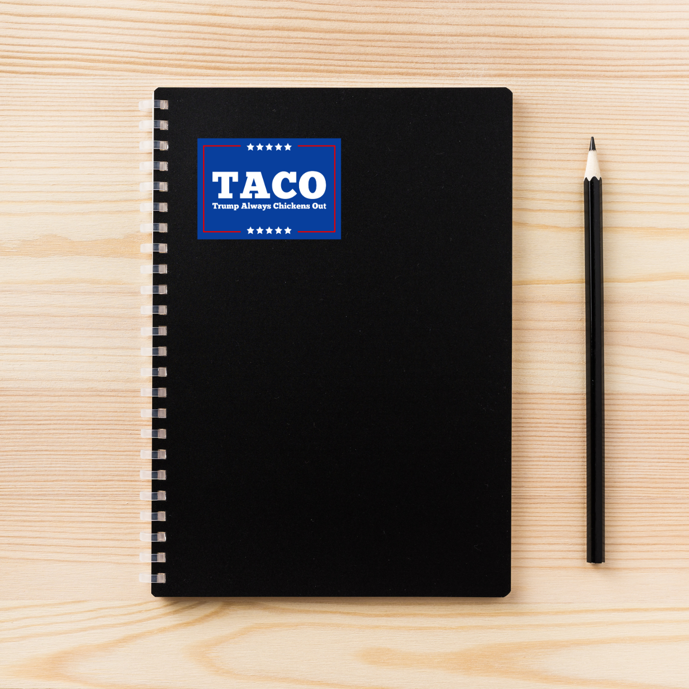 TACO - Trump Always Chickens Out or Let's Go Taco Sticker | MAGA Parody Sticker | 3" x 2" | Funny Anti-Trump Vinyl Decal | Political Protest Sticker