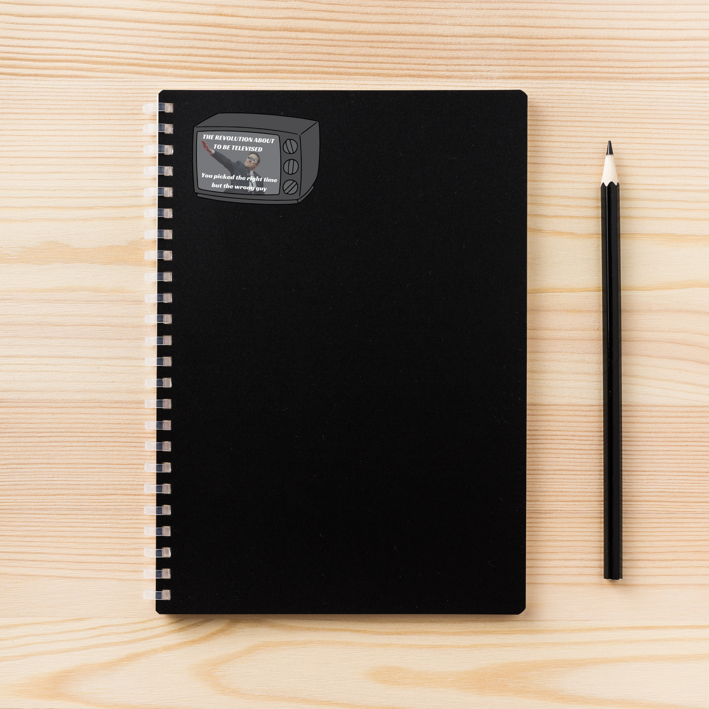 The Revolution About to Be Televised - Elon Musk Salute | 3" x 2.5" | Political Sticker | Vinyl Sticker | Water Resistant | Anti Trump | Meme Sticker | Kendrick