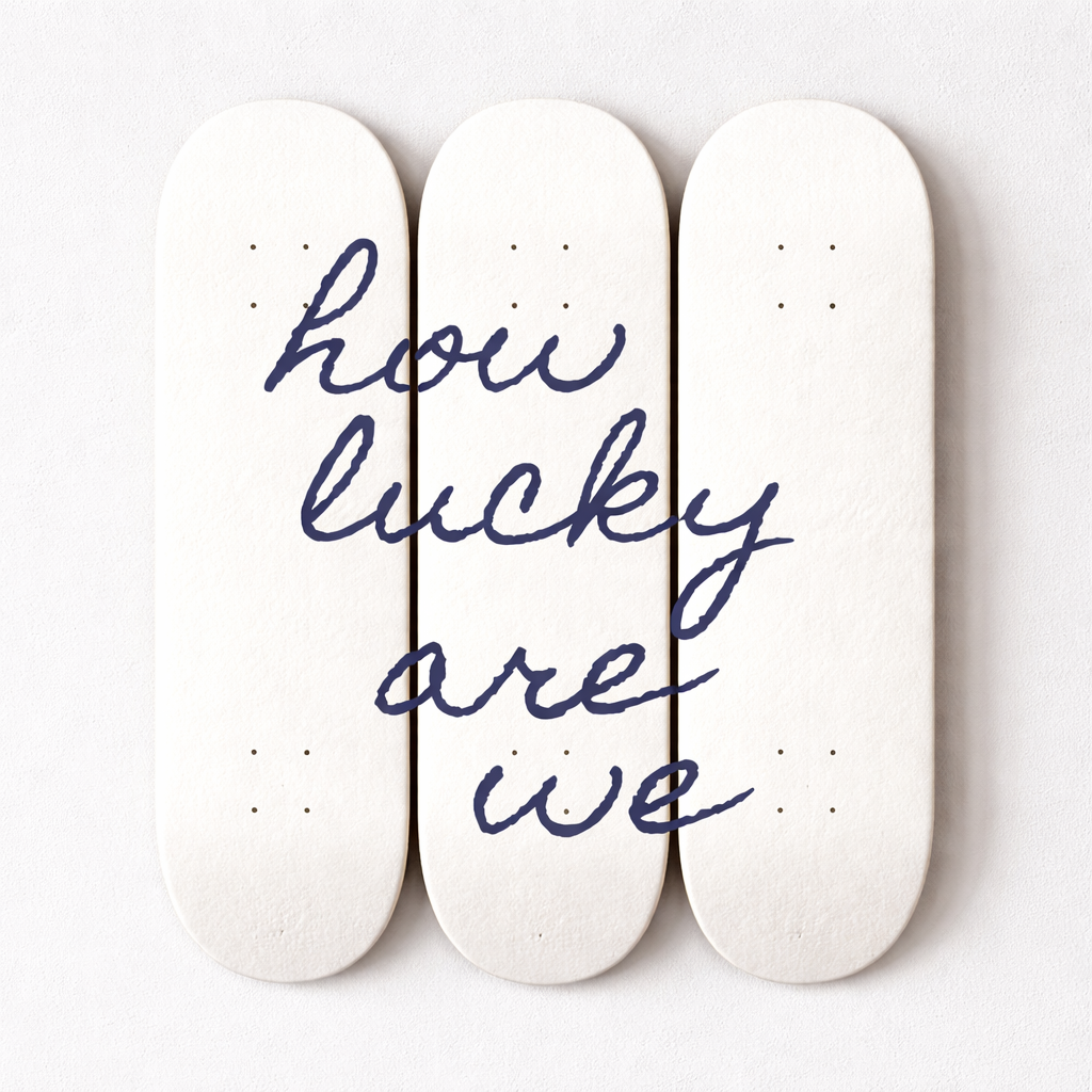 How Lucky Are We 3-Piece Skateboard Wall Art | By Dessy Made It | For Modern & Home Decor Spaces