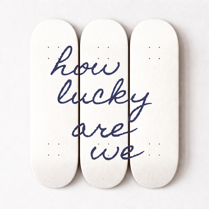 How Lucky Are We 3-Piece Skateboard Wall Art | By Dessy Made It | For Modern & Home Decor Spaces