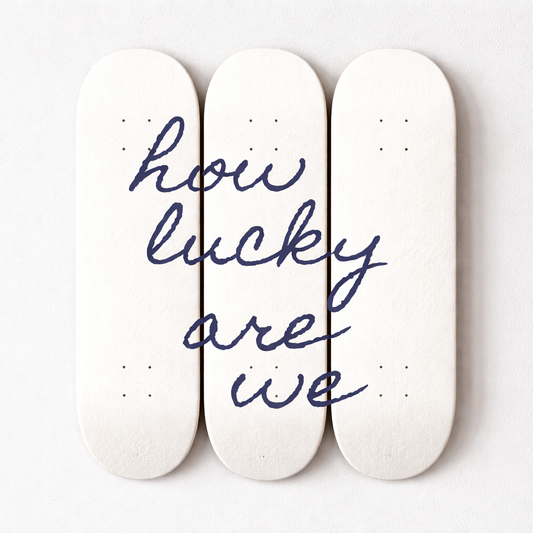 How Lucky Are We 3-Piece Skateboard Wall Art | By Dessy Made It | For Modern & Home Decor Spaces