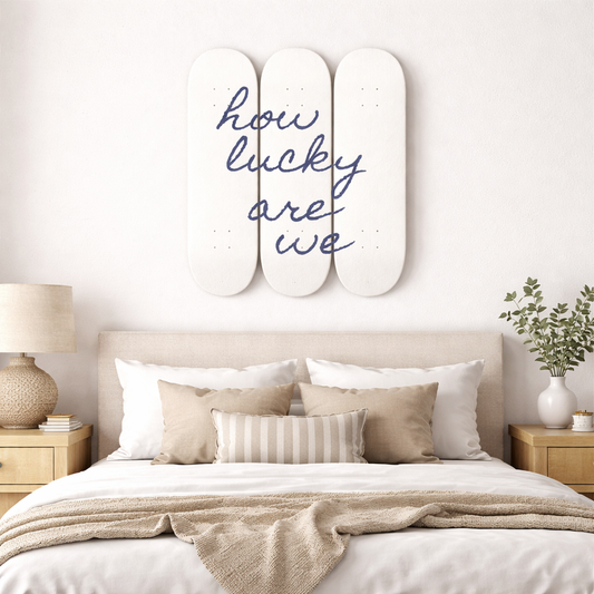 How Lucky Are We 3-Piece Skateboard Wall Art | By Dessy Made It | For Modern & Home Decor Spaces
