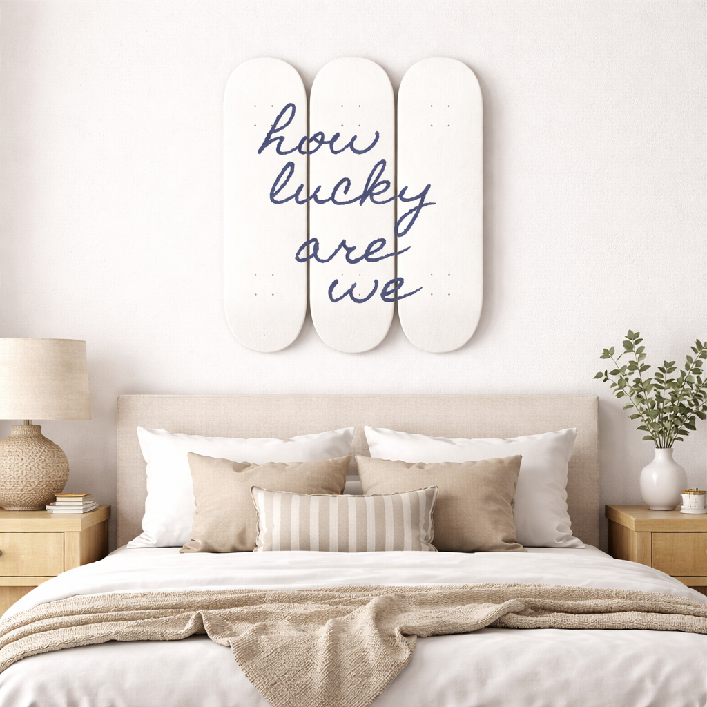 How Lucky Are We 3-Piece Skateboard Wall Art | By Dessy Made It | For Modern & Home Decor Spaces