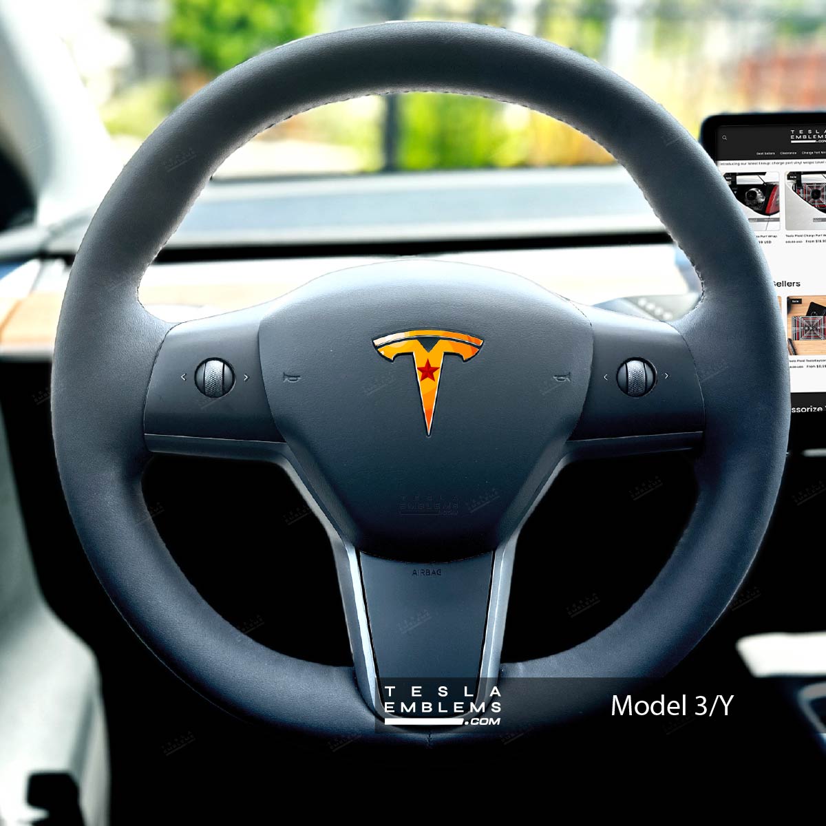 Dragon Ball Z Tesla Steering Wheel Emblem Decal | Model Y