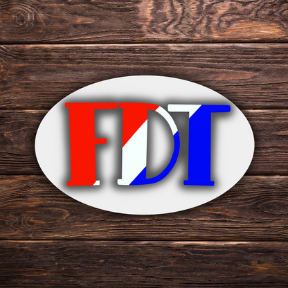FDT Sticker American Flag Version | 3" x 2" | Anti-Trump Sticker | American Flag Theme | Political Vinyl Decal | Water-Resistant | Activism Sticker
