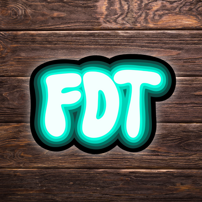 FDT Sticker Teal Version | 3" x 2" | Anti-Trump Sticker | Political Vinyl Decal | Water-Resistant | Activism Sticker