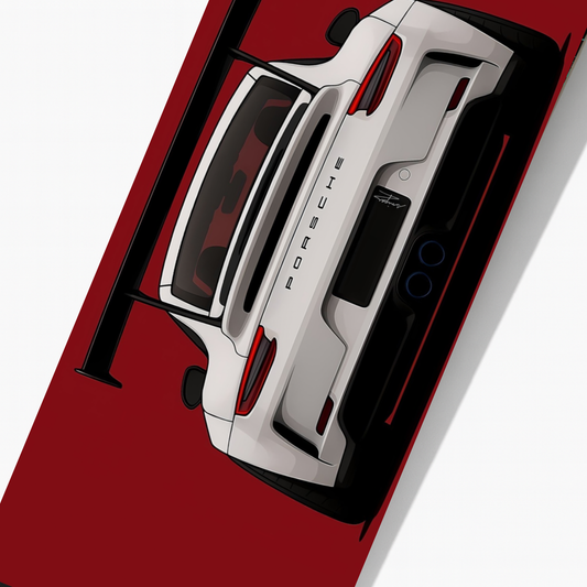 Red Porsche GT3 Rear View Skateboard Wall Art | By Dessy Made It | For Car Enthusiasts & Automotive Spaces