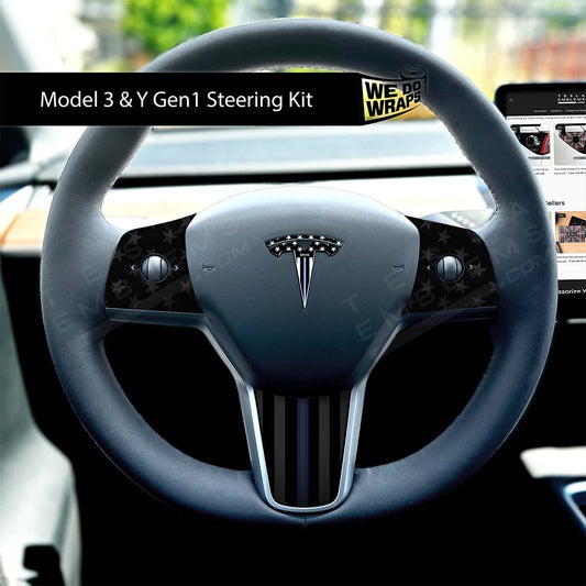 First Responders EMS Tesla Steering Wheel Emblem Decal | Model Y