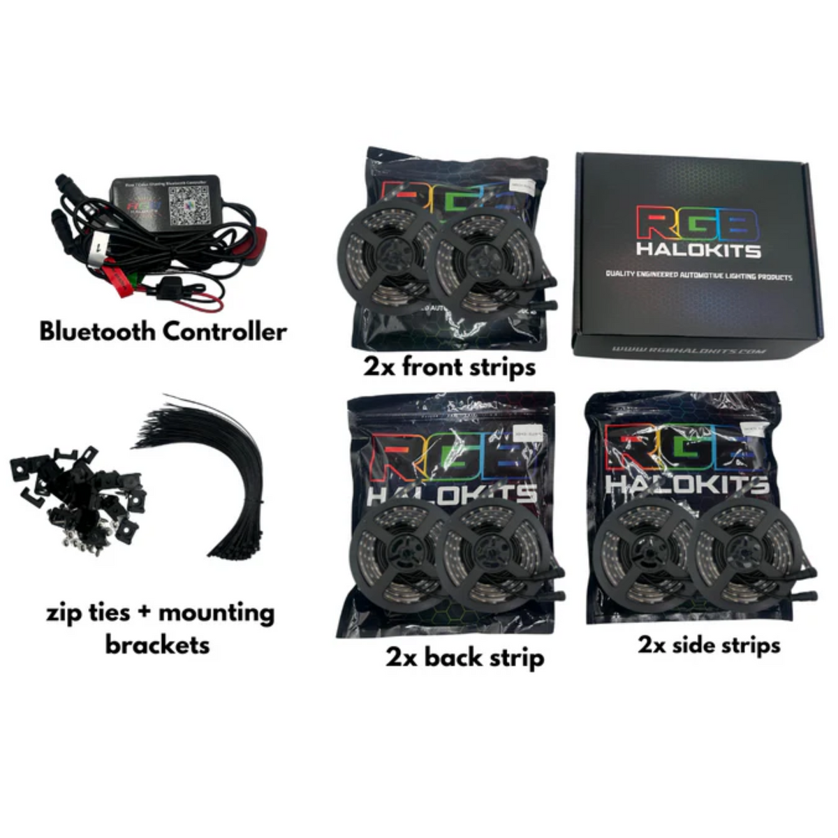Flow Series LED Underglow Lighting Kit 3.0 | By RGB Halo Kits | For Cars, Trucks, SUVs and Off-Road Builds