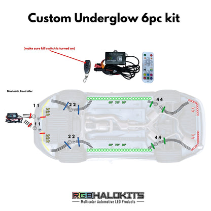 Flow Series LED Underglow Lighting Kit 3.0 | By RGB Halo Kits | For Cars, Trucks, SUVs and Off-Road Builds