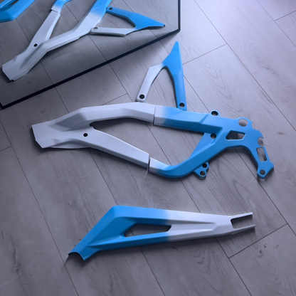 "Fade Edition" Professionally Painted Frame Guards | by MXBolts | for Surron Light Bee X
