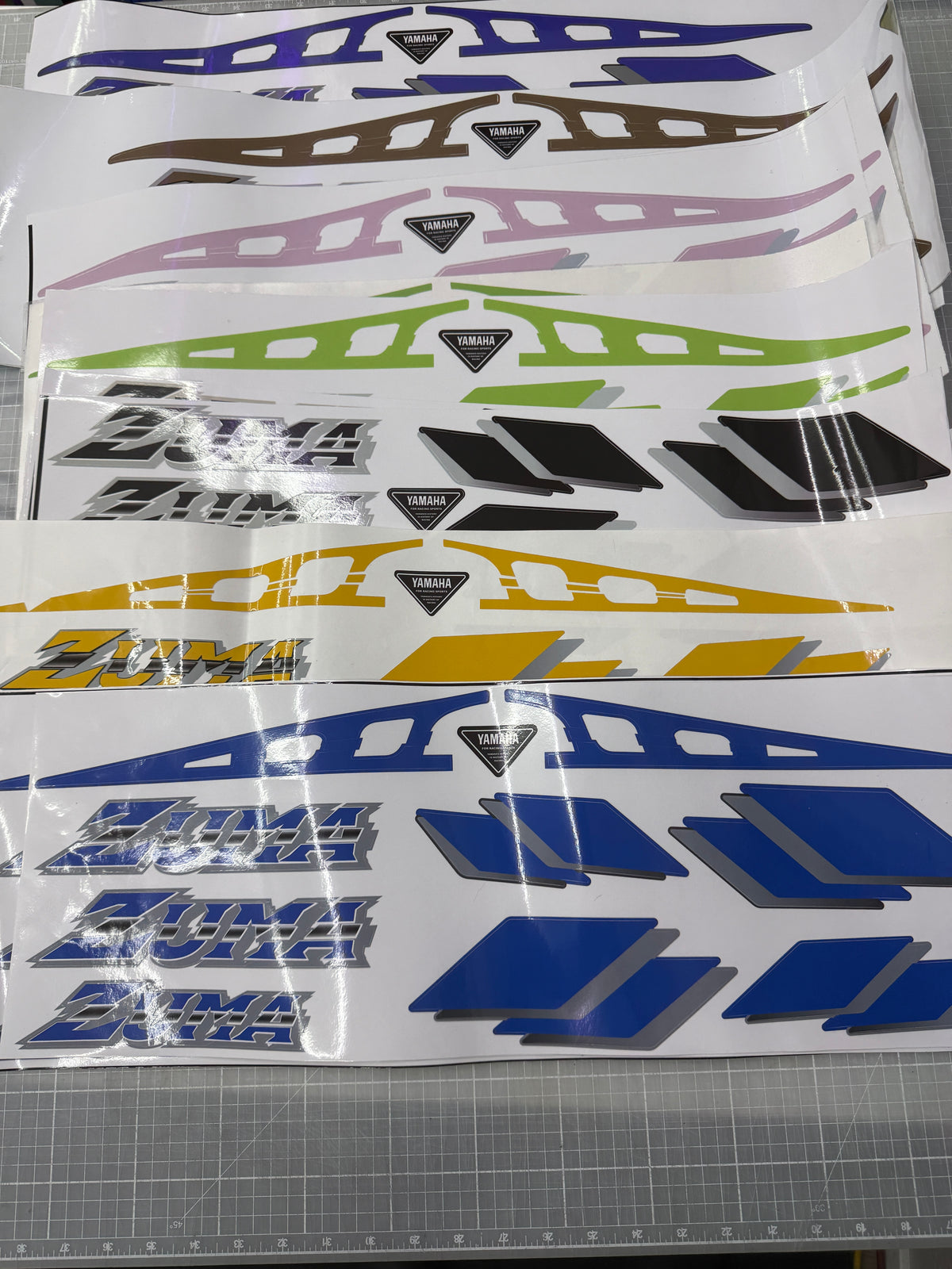 1989-2001  Yamaha Zuma Decal set with rear squares | Prebug, Riva, BWS