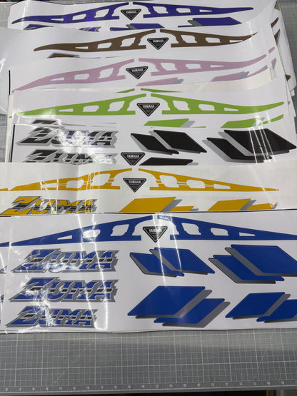 1989-2001  Yamaha Zuma Decal set with rear squares | Prebug, Riva, BWS
