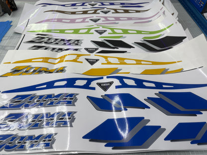 1989-2001  Yamaha Zuma Decal set with rear squares | Prebug, Riva, BWS
