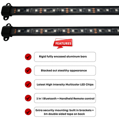 Flow Series Aluminum Multicolor Underglow Kit | By RGB Halo Kits | For Cars, Trucks, SUVs and More