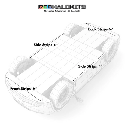 Flow Series Aluminum Multicolor Underglow Kit | By RGB Halo Kits | For Cars, Trucks, SUVs and More