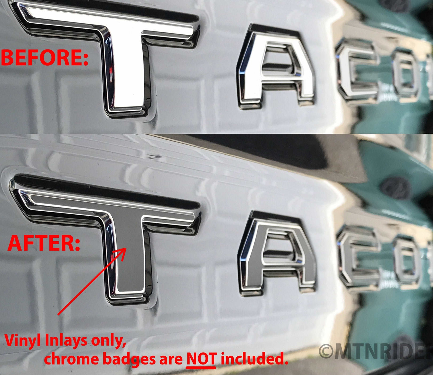 Premium Cast Vinyl Decal Inlays for 2016-2025 Tacoma Tailgate Letters