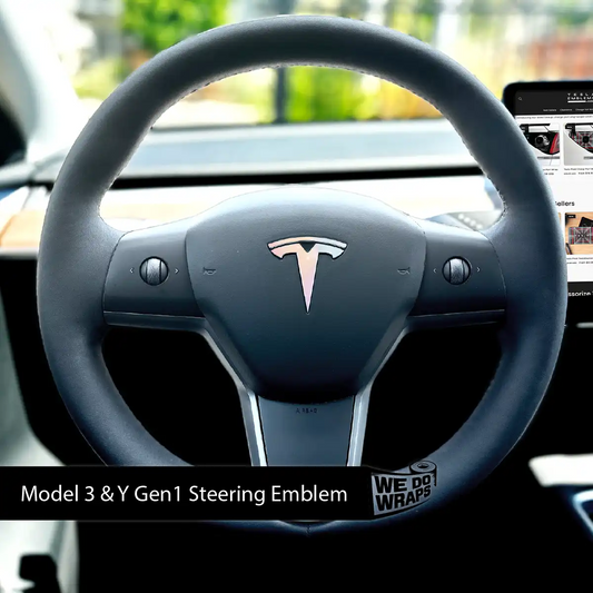 Pastel Galaxy Tesla Steering Wheel Emblem Decal | Model Y