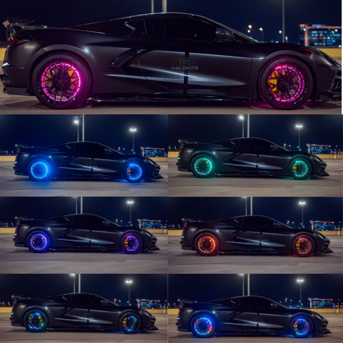 PRO Quad 4 Row LED Wheel Rings | By RGB Halo Kits | For Cars, Trucks, SUVs and Jeeps