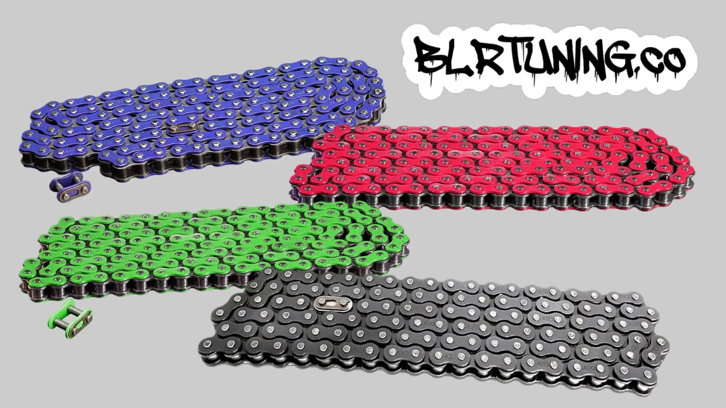 420 colored Motorcycle Chain | Standard Roller Drive Chain | By BLR Tuning | For Small Motorcycles, Electric Dirt Bikes, ATVs, and Dirt Bikes
