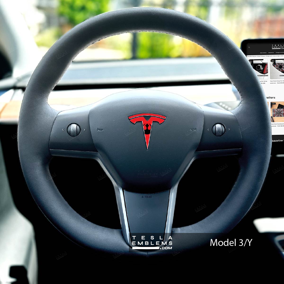 Rebel Alliance Tesla Steering Wheel Emblem Decal | Model Y