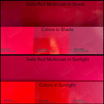 3M Gloss Dragon Fire Red Tesla Steering Wheel Trim Decal Kit (3pcs) | MY 2026+ Juniper